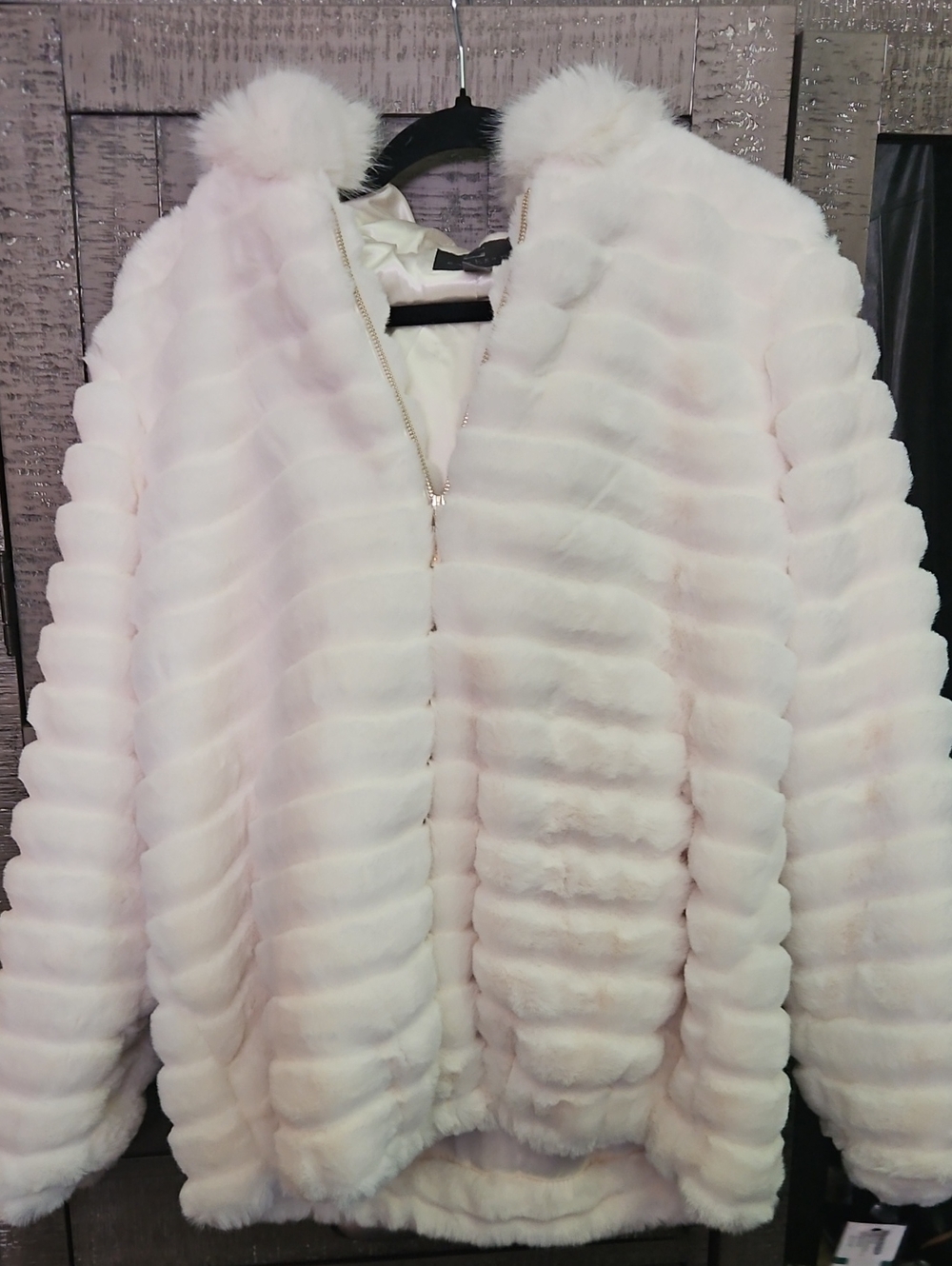 Gallery Pale Pink Faux Fur Teddy Jacket with Zip